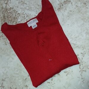 🎄🎄Jaclyn Smith Red Knit Cardigan Sweater Size Medium